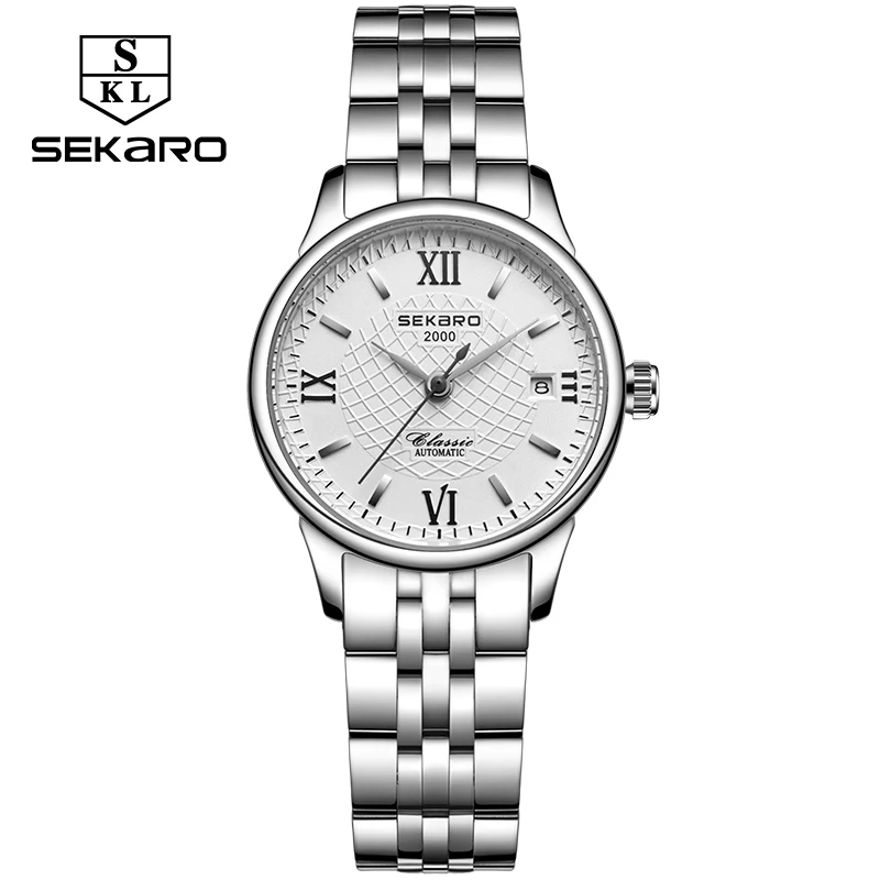 

Sekaro Brand Women's Mechanical Watch Luxury Famous Automatic Watch Women Lady Waterproof Stainless Steel Skeleton Watch Women
