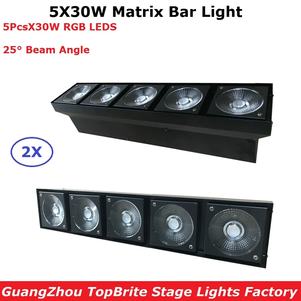 

2Pcs/Lot LED Wash Wall 5X30W RGB 3IN1 Matrix Bar Lights IP20 Indoor Use Good For Dj Disco Party Wedding Stage Lighting Shows