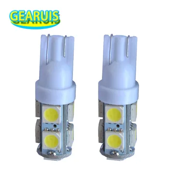 

100X Car Auto LED T10 194 W5W 9 SMD 5050 Motorcycle Car Light Source lamp dash indicator signal side wedge tail light white blue