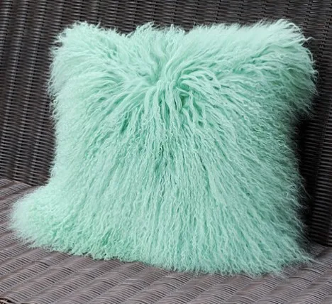 CX-D-04F роскошный Европейский настоящий монгольский овечий мех модный диван наволочка - Цвет: mint