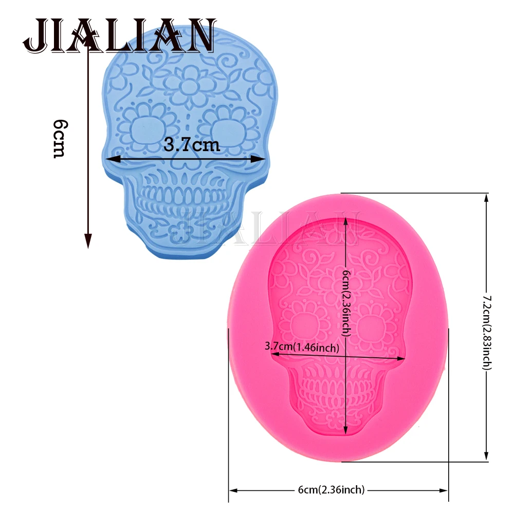 Череп крестины формы Хэллоуин помадка украшения торта силиконовые формы кекс выпечки инструменты Мыло ручной работы плесень T0567