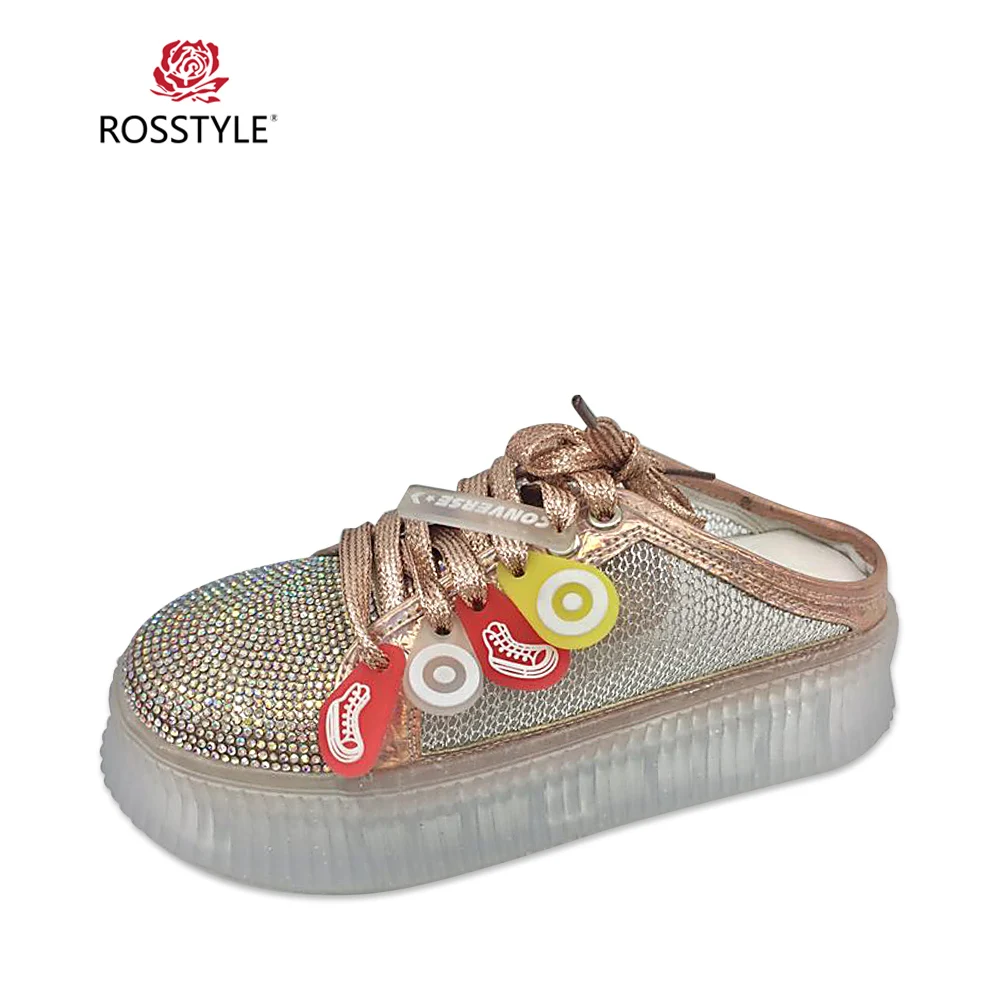 

ROSSTYLE Fashion Woman Luxury Casual Shoes Handmade PU Retro Round Toe Comfortable Heel Shoes Solid Lace-up Vintage Shoes P15