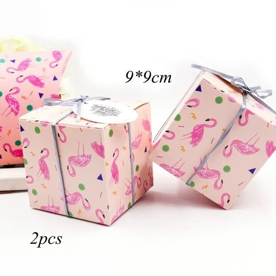 1 компл. Фламинго вечерние бумажные зонтики для напитков ананас торт топперы для дня рождения украшения Летние Гавайские вечерние принадлежности - Цвет: 2pcs boxes