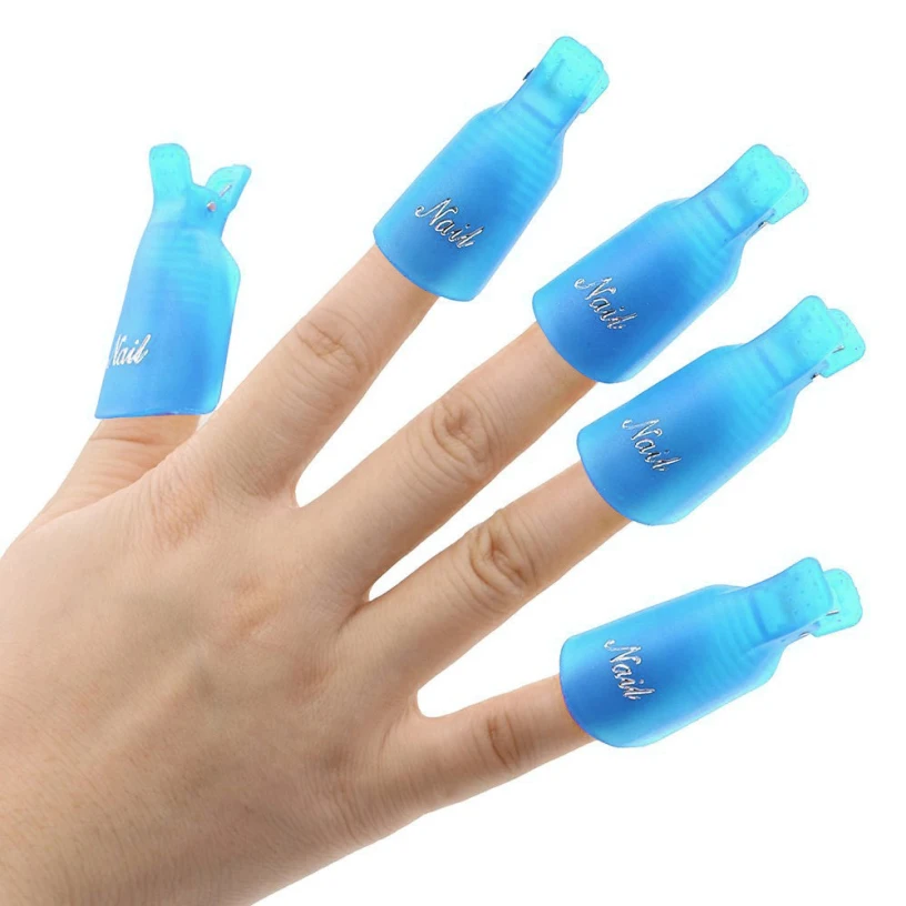Wholesale 10Pcs set 2016 Purple Plastic font b Nail b font Art Soak Off Cap Clip