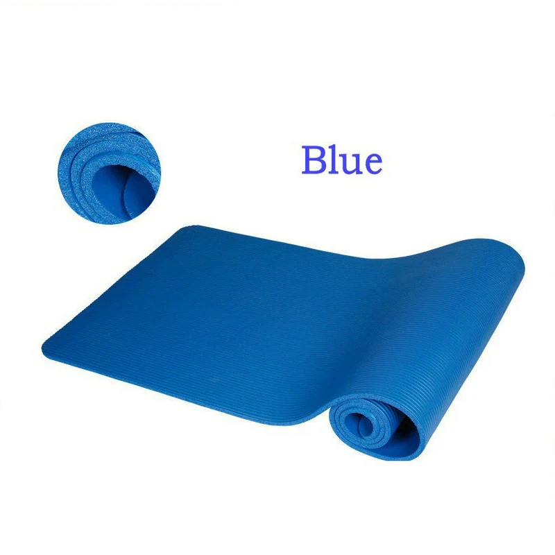 10 мм коврик для йоги Мягкий Нескользящий Коврик для упражнений Домашний Тренажерный Зал Фитнес Пилатес Бодибилдинг спортивный коврик матрас - Цвет: Blue
