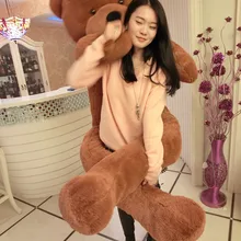 Самый большой медведь игрушка плюшевая игрушка милый большой глаз лук чучела медведь игрушка плюшевый медведь подарок на день рождения темно-коричневый 200 см