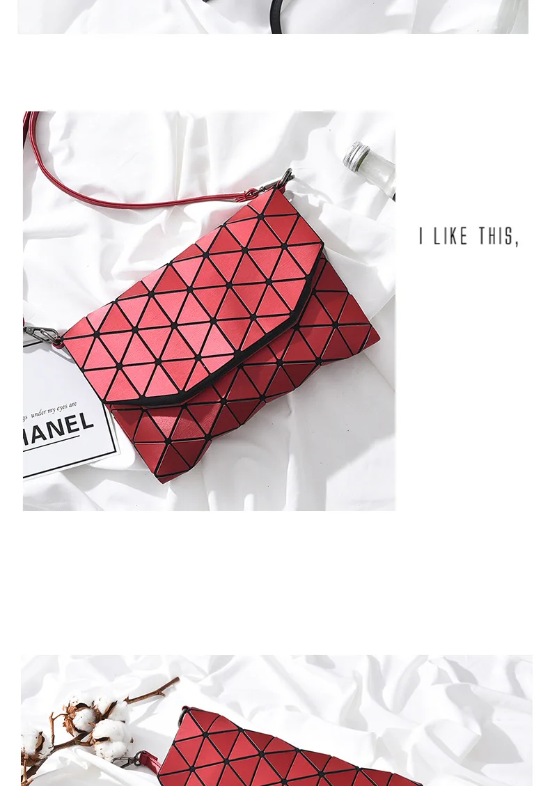 Women Diamond Lattice Laser Sequins Mirror Shoulder Bag Latest Style Geometry Quilted Plaid Mosaic Hasp Messenger Evening Bag (14)