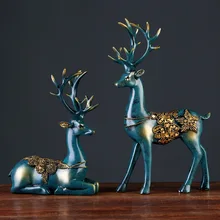 2 шт. Статуэтка оленя из смолы, статуэтка в европейском стиле, домашний декор для гостиной, подарки, современная абстрактная скульптура, настольное украшение