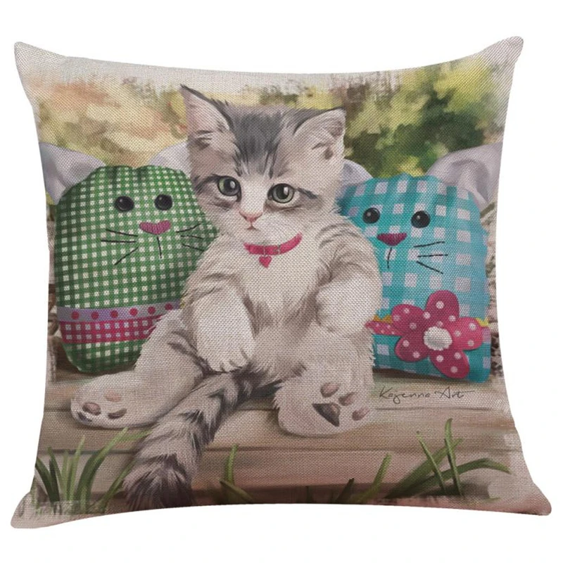Cute Cat Sofa Bed Home Decoration Festival Pillow Case Cushion Cover22