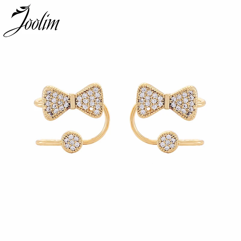 

High End Gold Color Bowknot Clip on Earring For Women Delicate Earring Cooper