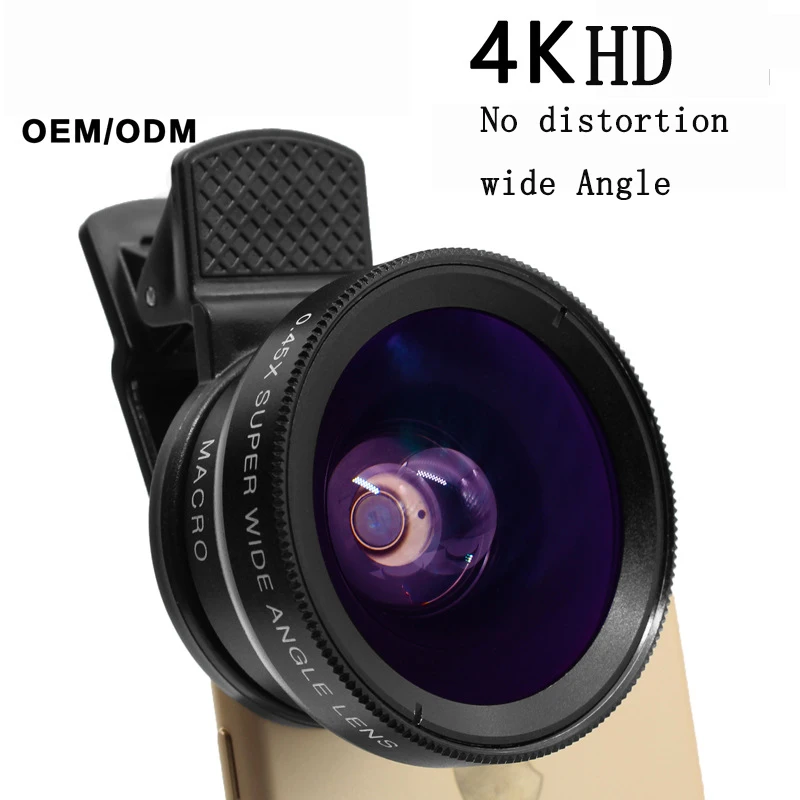 Phone Lens kit 0.45x Super Wide Angle &amp 12.5x Macro HD Camera Lentes for iPhone 6S 7 Xiaomi more cellphone |