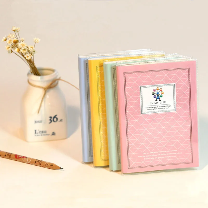 

Cute Cartoon Notebook For School Students Portable Diary Pocket Fresh Notepad Solid Color Cheap Waterproof Cover Wire Binding