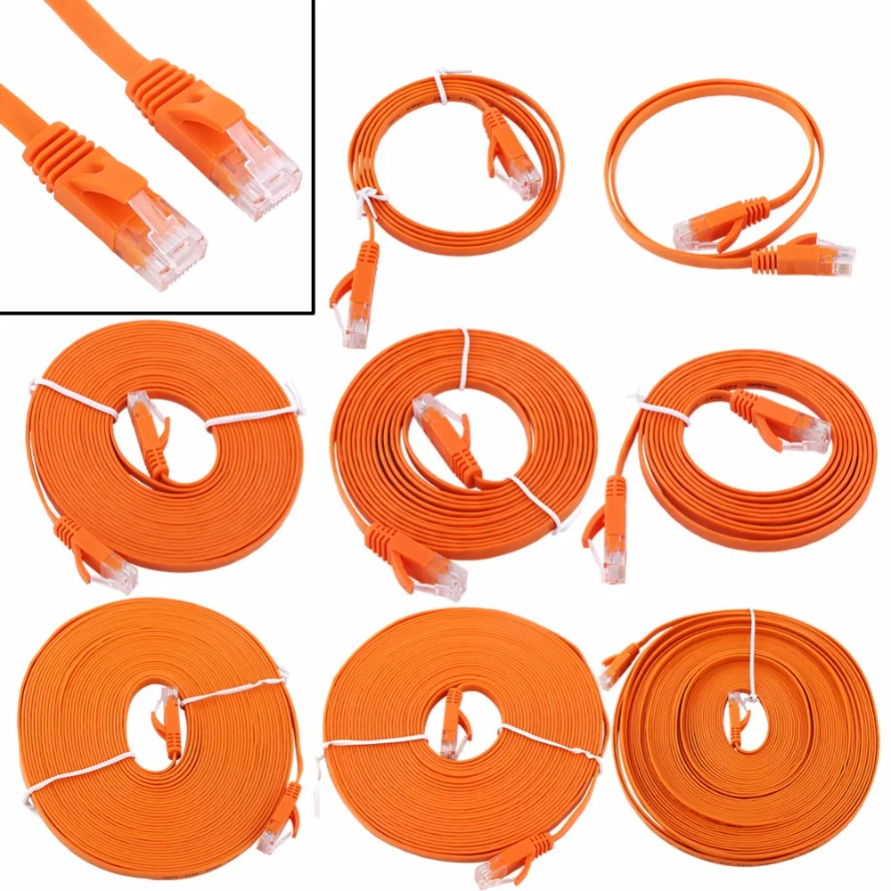 

1000M Ethernet Cable High Speed RJ45 CAT6 Network Flat LAN Cable UTP Patch Router Cables 0.5/1/2/3/5/8/10/15m (Optional)