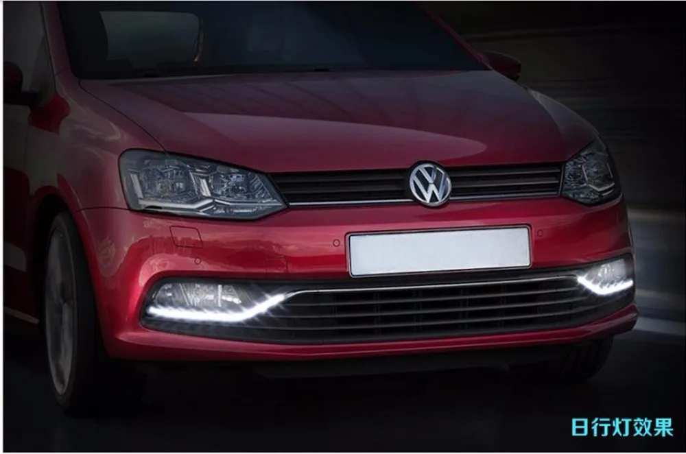 Стайлинга автомобилей Габаритные огни для Volkswagen Polo светодиодный DRL поло светодиодный фонарь передний автомобильные аксессуары