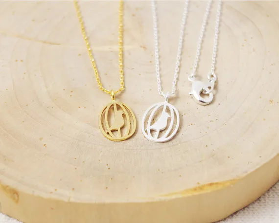 2014-Fashion-18k-Gold-Silver-Bird-In-The-Cage-Necklace-Free-Shipping (2)