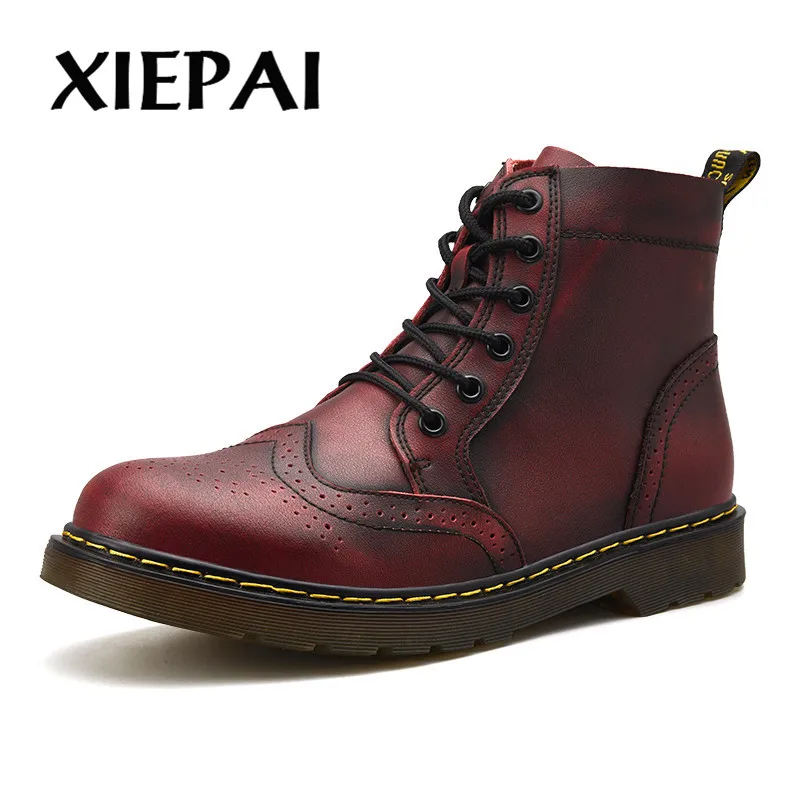 2019 High Quality Genuine Leather Men Boots Winter