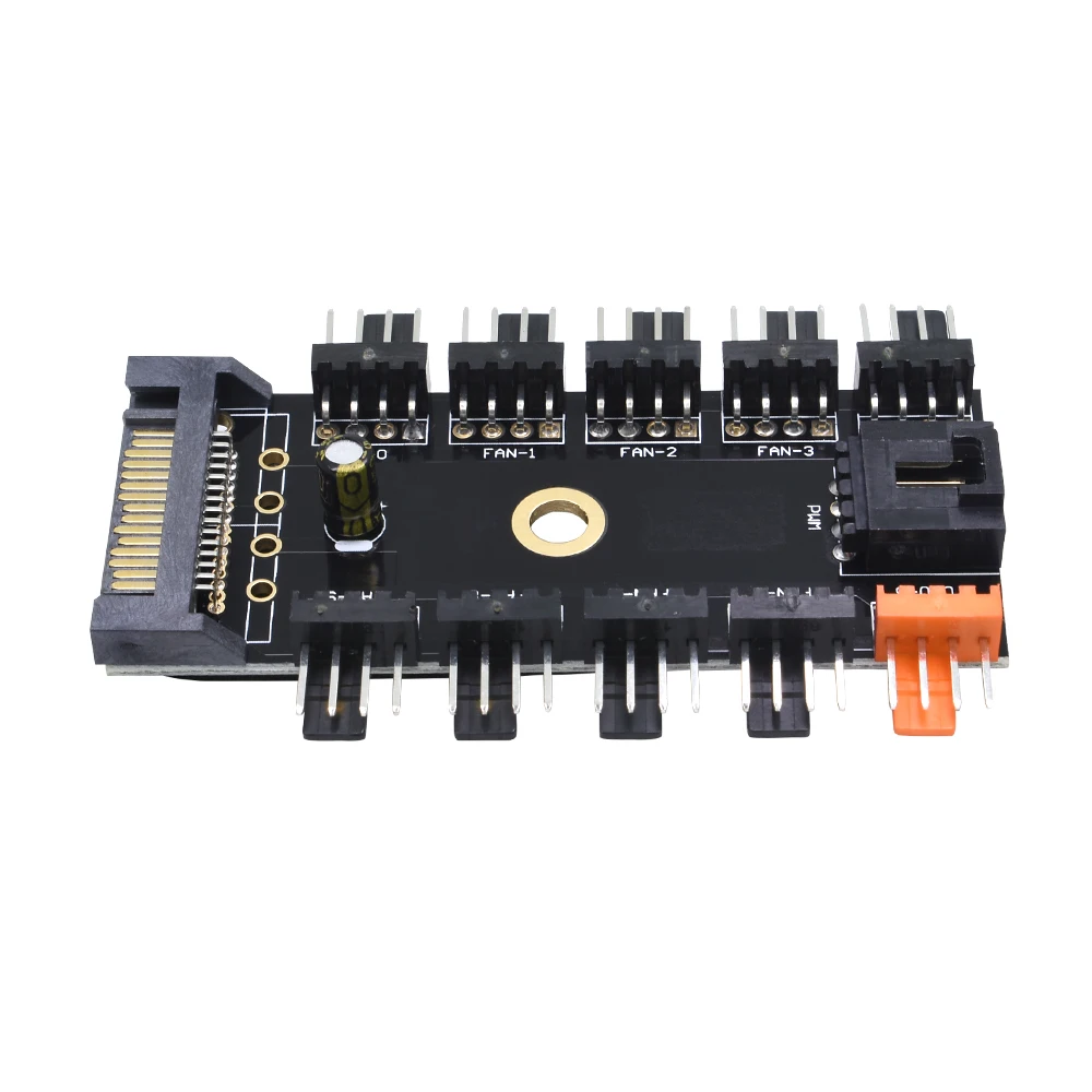 TISHRIC 1 to 10 4Pin Fan Hub Splitter PC Pwm Cable 12V Molex Sata Power Suppply Cooler Cooling Adapter For PC Computer Mining