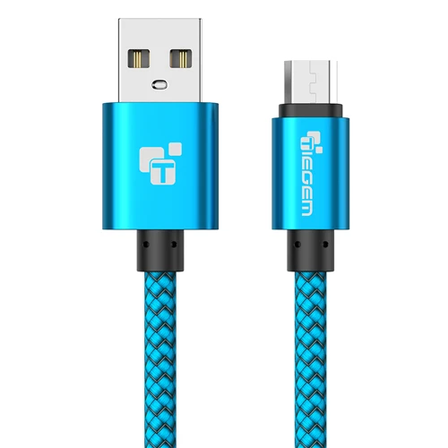 TIEGEM Micro USB кабель 2A нейлон Быстрая зарядка USB кабель для передачи данных для samsung htc Xiaomi LG sony Android мобильный телефон usb зарядный шнур - Цвет: Blue