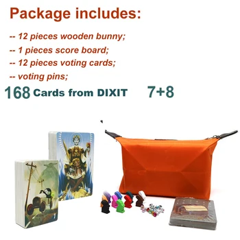 

2019 dixit 7 8 board game 168 cards Russian & English rules wooden rabbits toys cards game for children home party fun