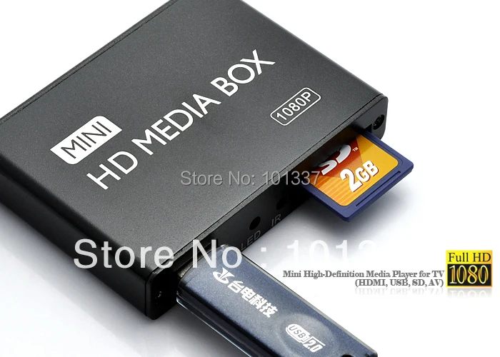 Full HD 1080P Автомобильный медиаплеер HDMI, AV выход, SD/MMC кардридер/USB хост, бесплатный автомобильный адаптер подарок и