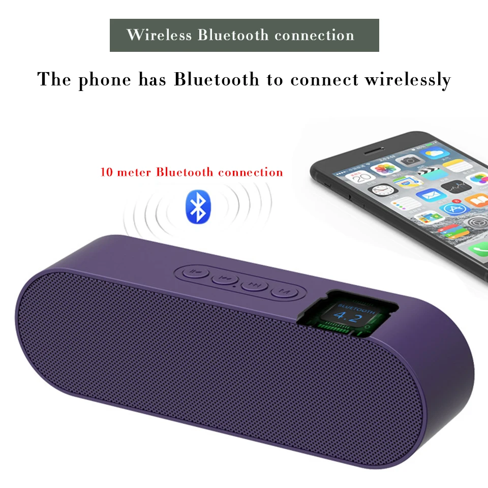 Мощная Колонка Bluetooth 10 Вт fm-радио TF карта сабвуфер Bluetooth Колонка Беспроводная гарнитура с встроенными часами Hifi звуковая система Музыка объемный динамик