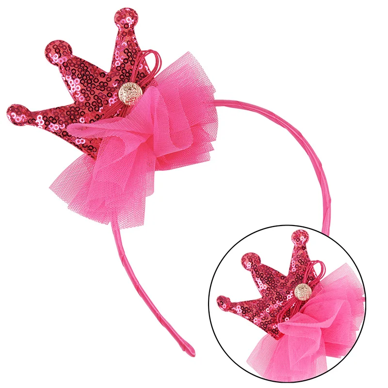1pc Baby Girl Kids Princess Crown Headbands Sequins Crown Hairbands