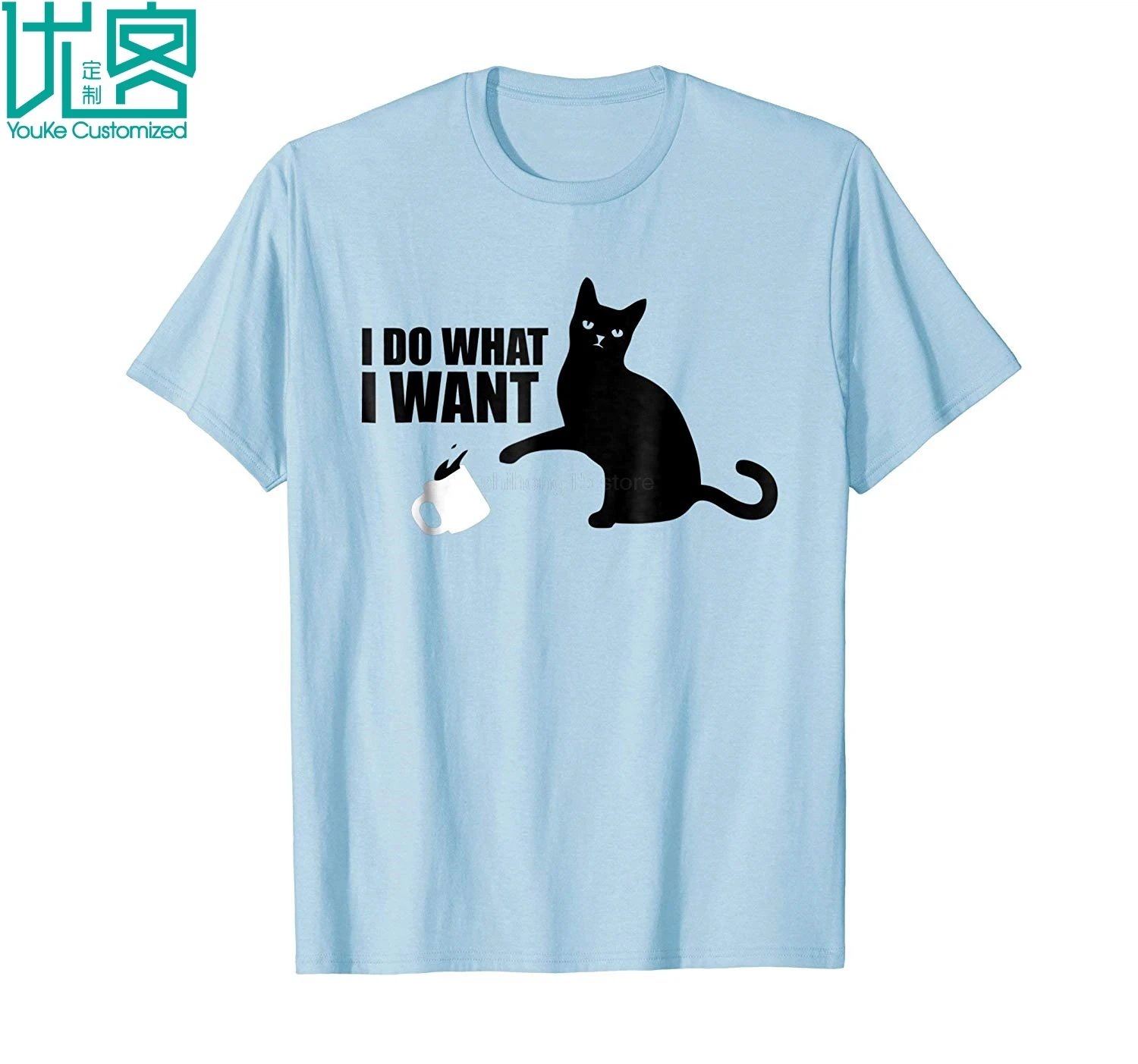 Футболка с надписью I Do What Want Funny Cat Meme 2019 Летняя мужская футболка коротким рукавом