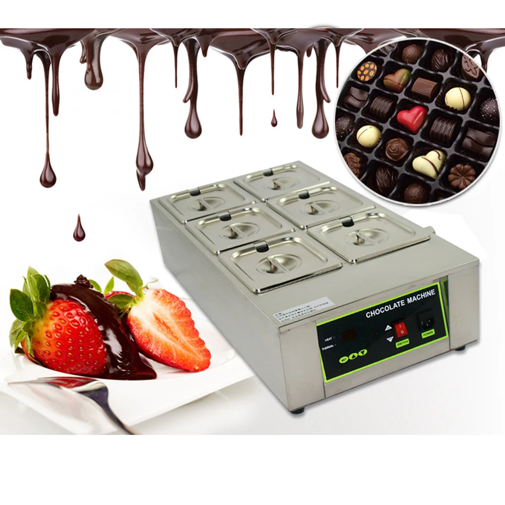 

Stainless Steel Chocolate Fountains 6 Lattices Chocolate Melting Machine ,Chocolate Melter With 12kg Capacity 110V 220V