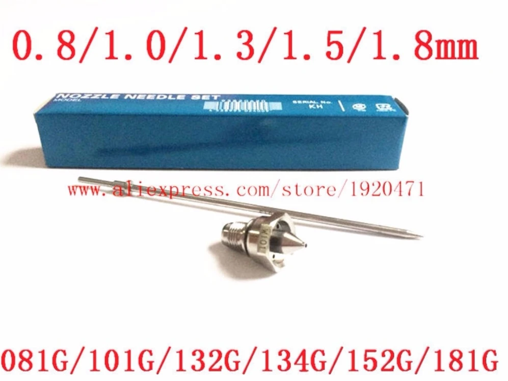 

W-101 hand manual paint gun nozzle nozzle, 1.0 / 1.3 / 1.5 / 1.8mm, Japan made, W101 nozzle + needle set for W-101 Spray gun