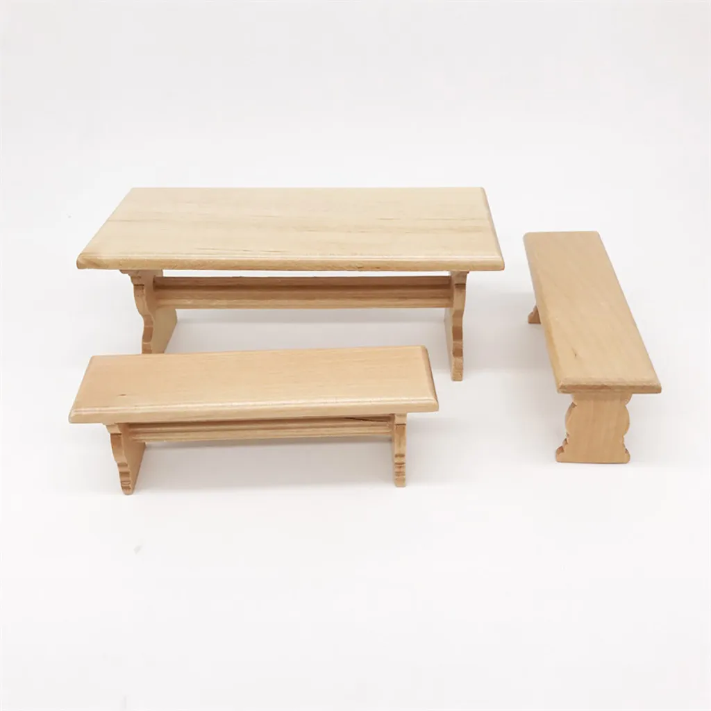 1:12 Кукольный домик миниатюрная мебель деревянный кухонный обеденный стол стул игрушка домик для детей Миниатюрные аксессуары для мебели L425