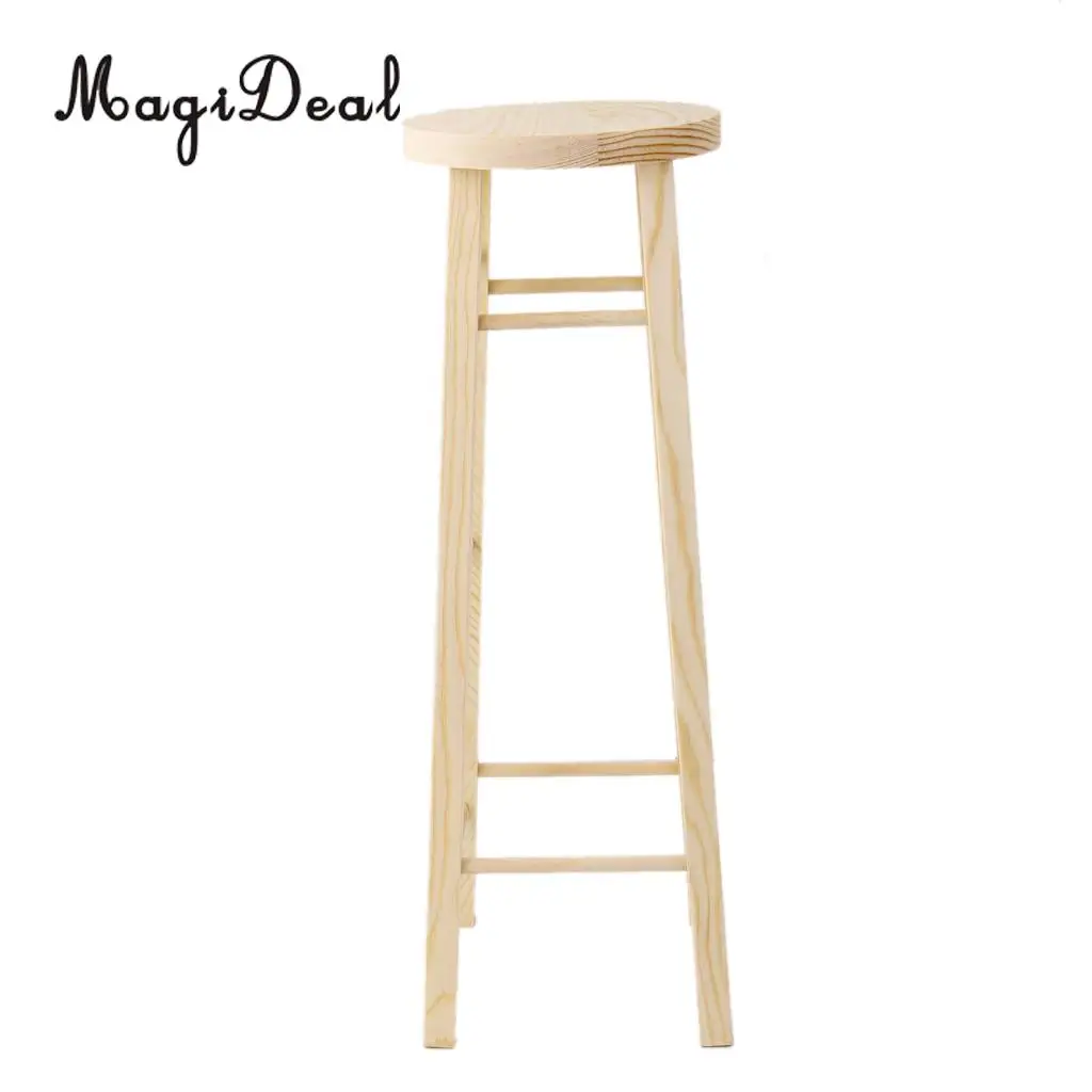 MagiDeal Brand New 1Pc Hair Stand Wooden Stick Supporter HIgh Stool H35.5cm for 1/3 SD BJD Doll House Room Decor Furniture Toy
