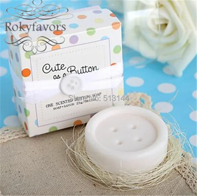 Free Shipping 100pcs Button Scented Soap Favors Cute As A Button
