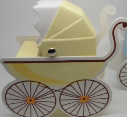 50 шт. выбрать один цвет розовый/синий/желтый детская коляска бумаги художественных промыслов Подарочная коробка конфет вечерние подарочный шоколад для детей душ - Цвет: yellow