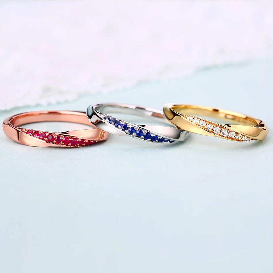 ALLNOEL женское серебряное кольцо из натуральной 925 пробы 1,3 мм, кольцо с синим сапфиром, роскошное свадебное обручальное ювелирное изделие из розового золота, 3 цвета
