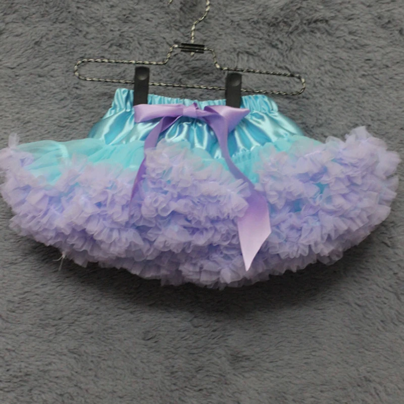 

Baby girl clothes Tutus light blue and lilac tutu skirt soft chiffon pettiskirt costume for kids dancing class girls skirts