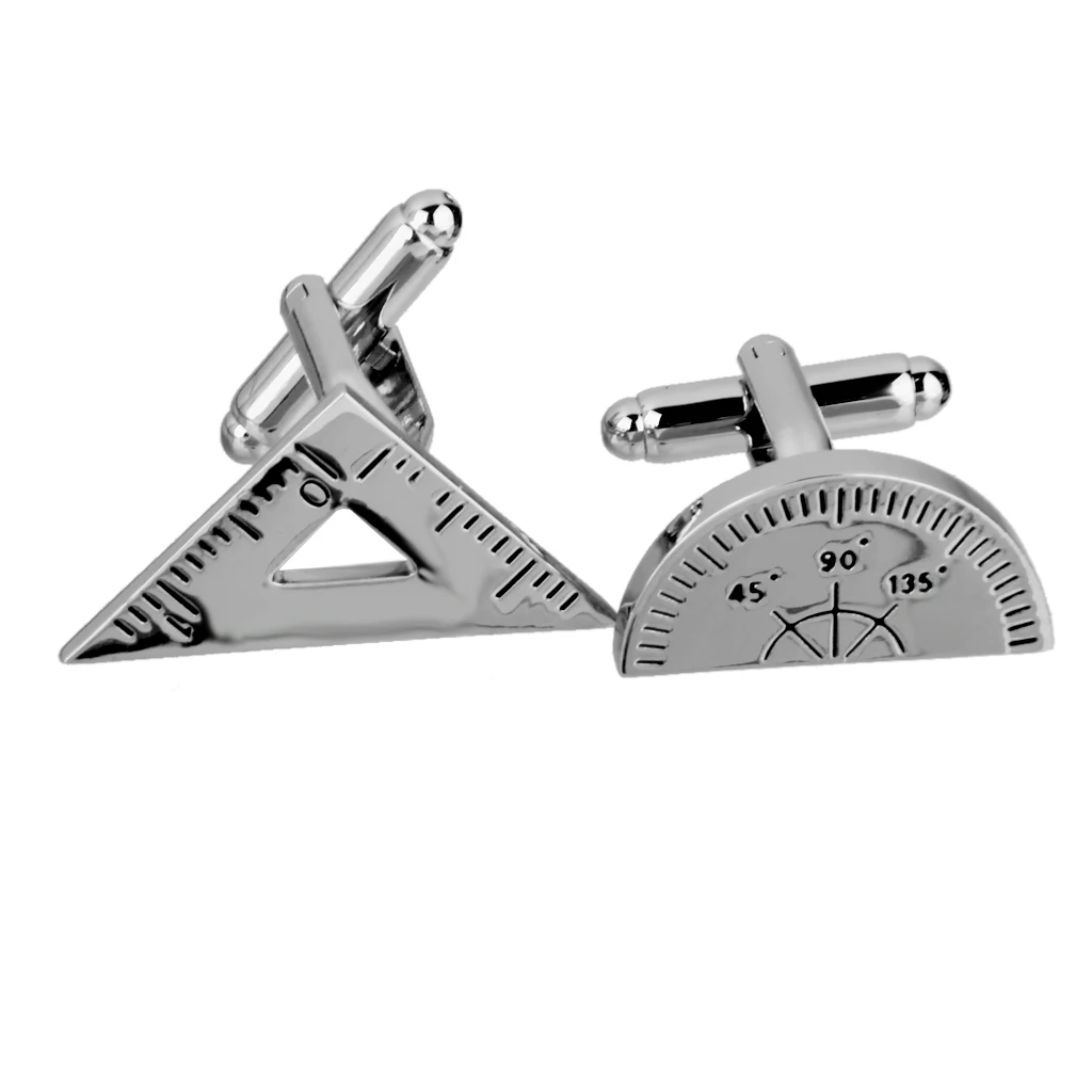 

Vintage Math Irregular Geometric Ruler Cufflink Groom Men Cuff Link Shirt Cuff Button Silver Men’s Jewelry Wedding Accessories