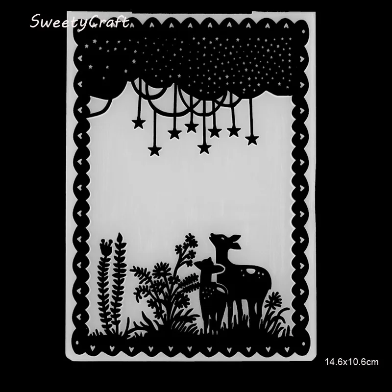 Deer Star Lace embossing folder