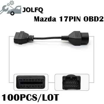 

100PCS/LOT Top Quality OBD OBD2 Diagnostic adapters 17pin to 16pin OBD2 Diagnostic Cable Adapter Code Scanner For Mazda