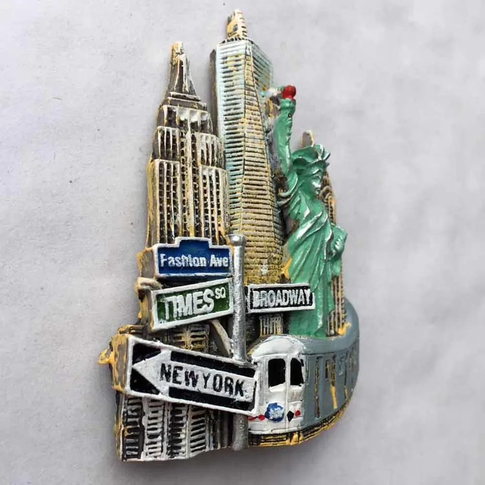 BABELEMI 1PCS USA New York City Landmark Fridge Magnet Souvenir Statue of Liberty Refrigerator Magnets Decor Crafts|Магниты на