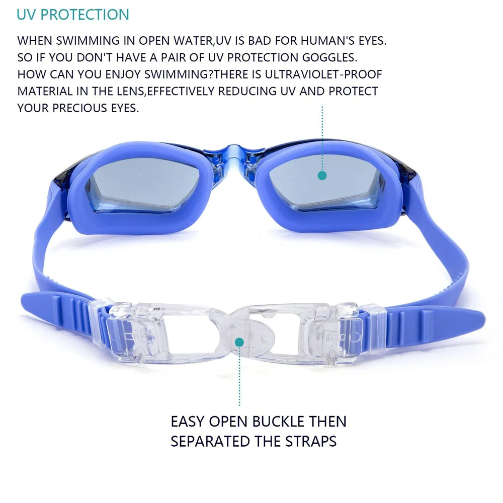 Professional Swimming Goggles With Hat and Ear Plug Nose Clip Suit Waterproof Swim Glasses anti-fog Sport Swim Eyewear