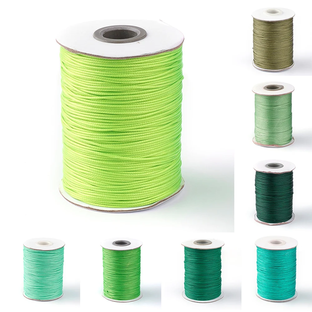 

Pandahall Approx 93yards/roll 1.0mm Green-Color Series Korean Waxed Polyester Cord Beading String Bracelet Necklace Accessories