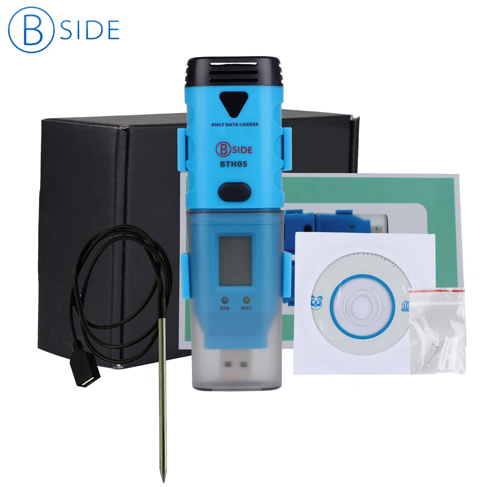 Портативный 3-канальный USB-Регистратор данных BSIDE BTH05 внутренний и внешний тестер