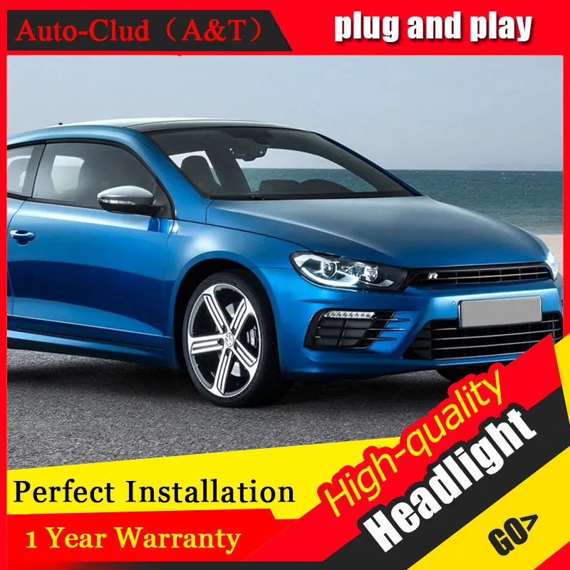 Авто Clud автомобильный Стайлинг для VW Scirocco фары 09-14/15 для Scirocco фары светодиодные DRL передние Биксеноновые линзы двойной луч HID комплект