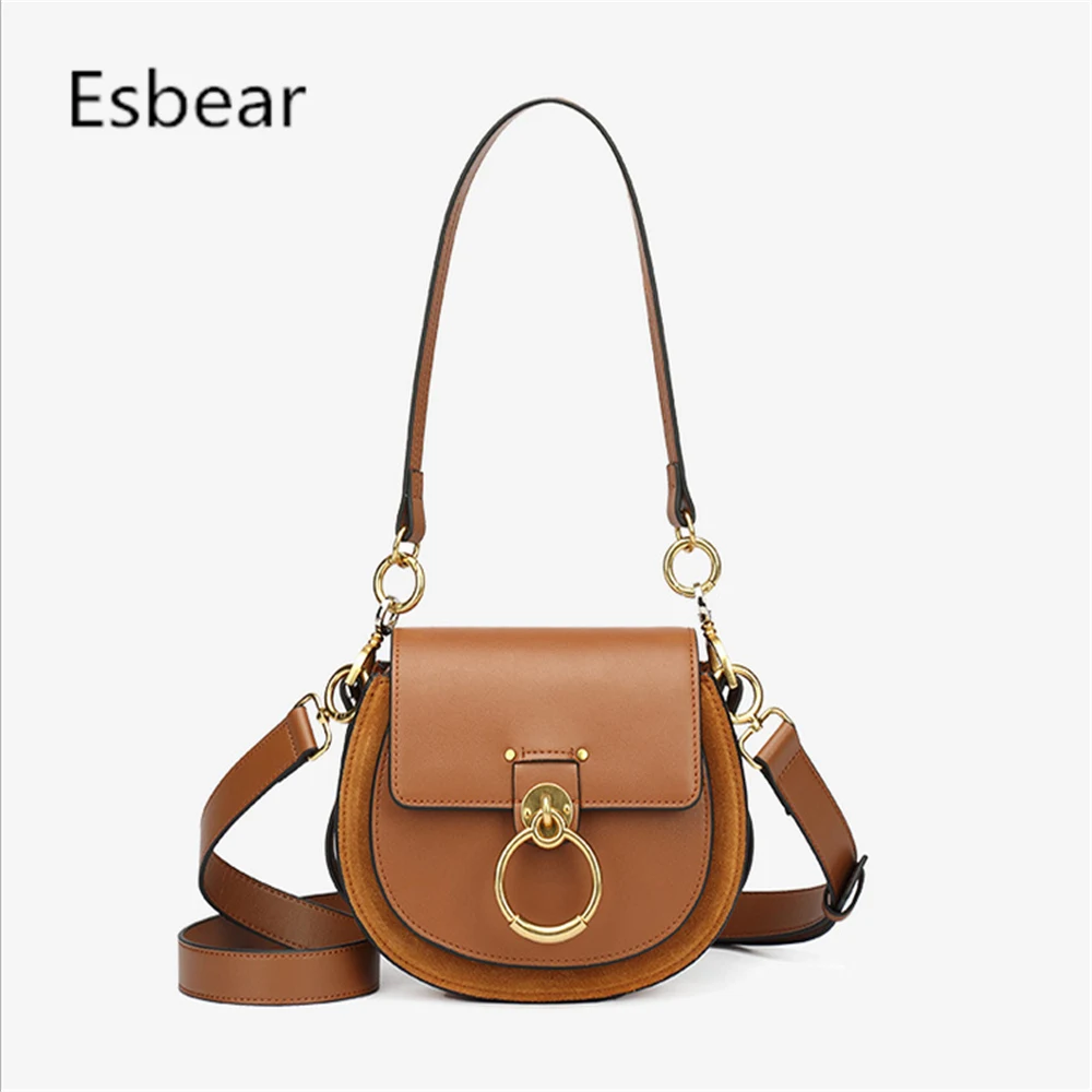 

Esbear Top Quality Cow Leather Handbags Women Bags Designer Vintage Shoulder Straps Evening Bags Female Messenger Crossbody Bags