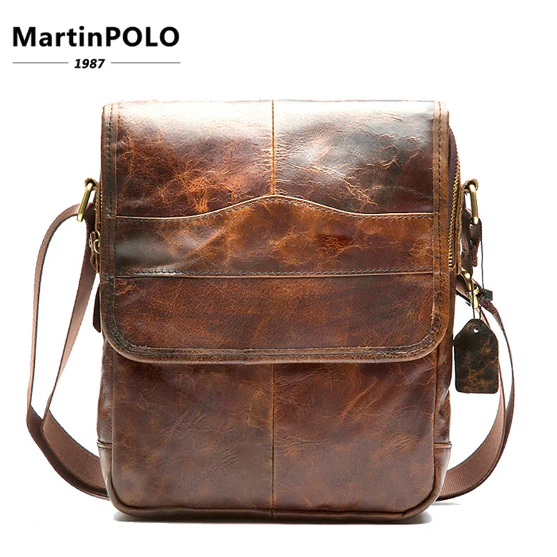 

2019 Messenger bag men's shoulder bag Genuine Leather strap Small Casual Flap male man men's Crossbody Bags for Men Leather 1121