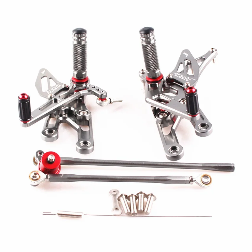 

Adjustable Rearset Foot Pegs For Honda CBR600RR 2003-2006 CBR1000RR 2004 2005 2006 2007 Motorcycle Gray CNC Aluminum