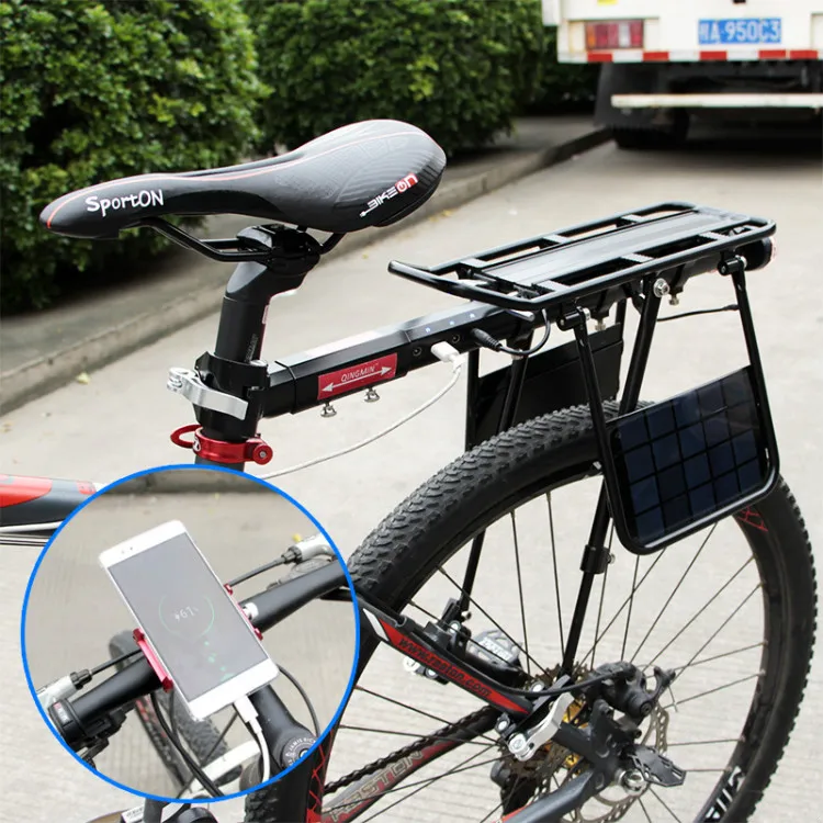 2018 Bike Luggage Cargo Rear Rack Can Be Acted as Power Bank Useful Bicycle Rear Carrier Racks New Bicycle Accessories2