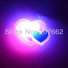 300 шт/партия 3 шт легкий мягкий резиновый светодиодный Брошь булавка светодиодный значок брошь с сердечком для украшения свадьбы