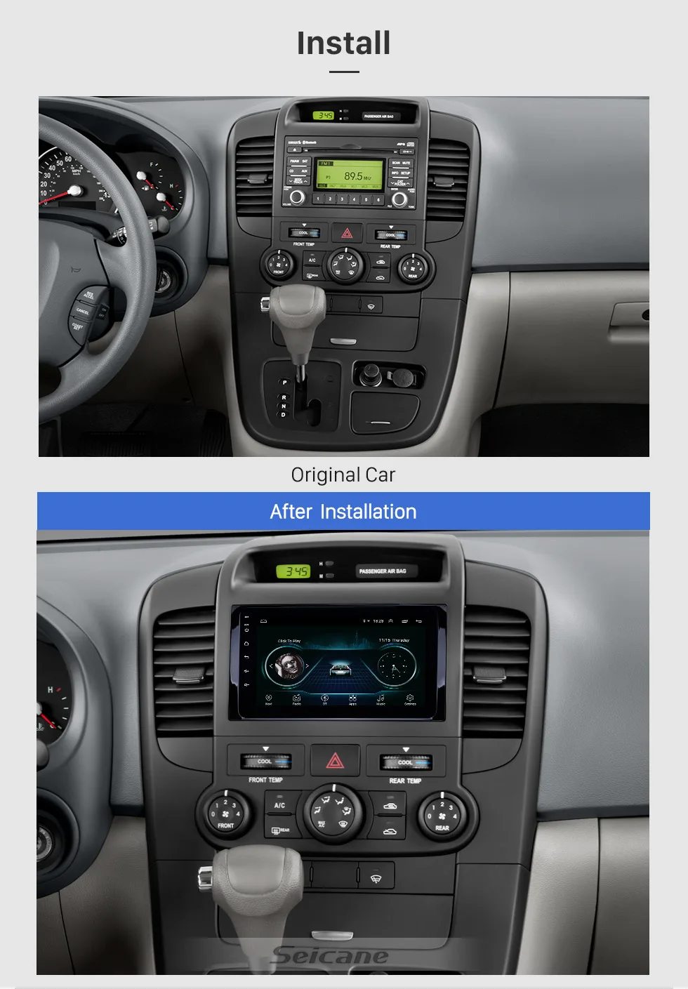 Excellent Seicane Android 8.1 2DIN 8 inch Car Head Unit Radio Audio GPS Multimedia Player For Kia Carnival 2014 2015 2016 2017 2018 2019 1