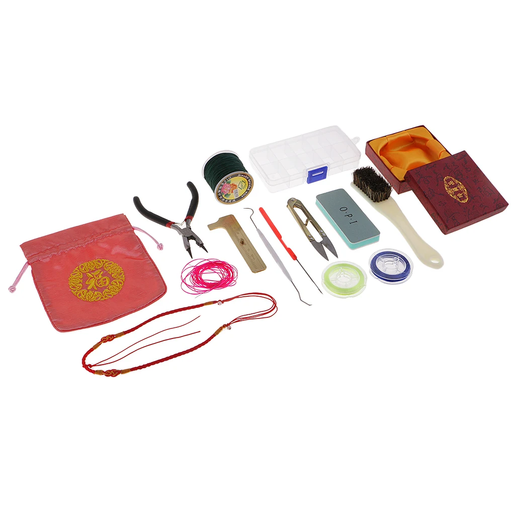 15 Pieces/set Jewelry Making Tools Kit Hand Tools Pliers For Beading Crafting With  Case And Blessing Cloth Bag